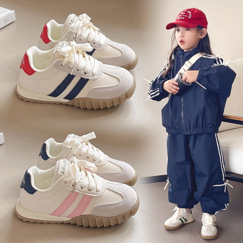 ABC女童德训鞋2025春秋季新款男童鞋子休闲鞋软底儿童百搭运动鞋