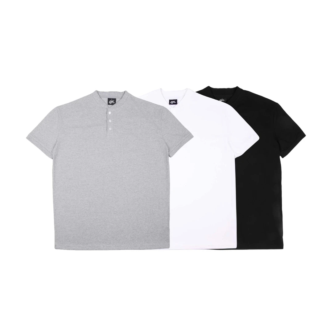 GTAL美式夏季亨利领短袖sorona纯色透气户外亨利衫休闲男士短袖