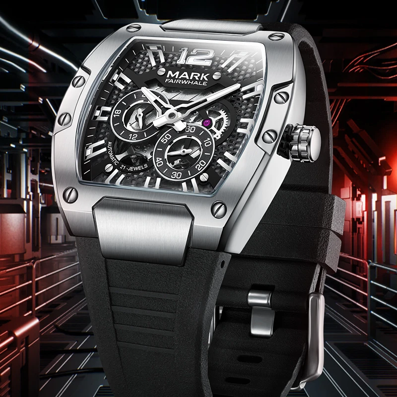 马克华菲手表男士国潮机械腕表青少年时尚高档防水夜光手表6850