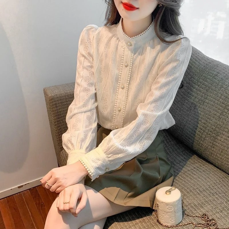 （全额运费补贴）半高领蕾丝打底衫女秋装2025早秋季新款气质显瘦女