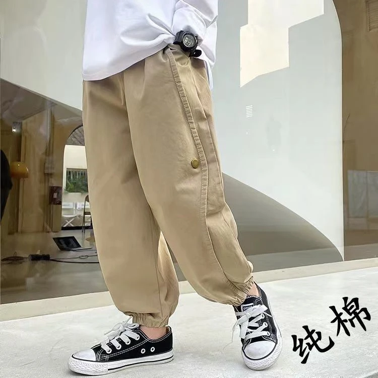 新款上新热销甄选男童工装裤儿童休闲裤棉春秋宽松中大童2023新款
