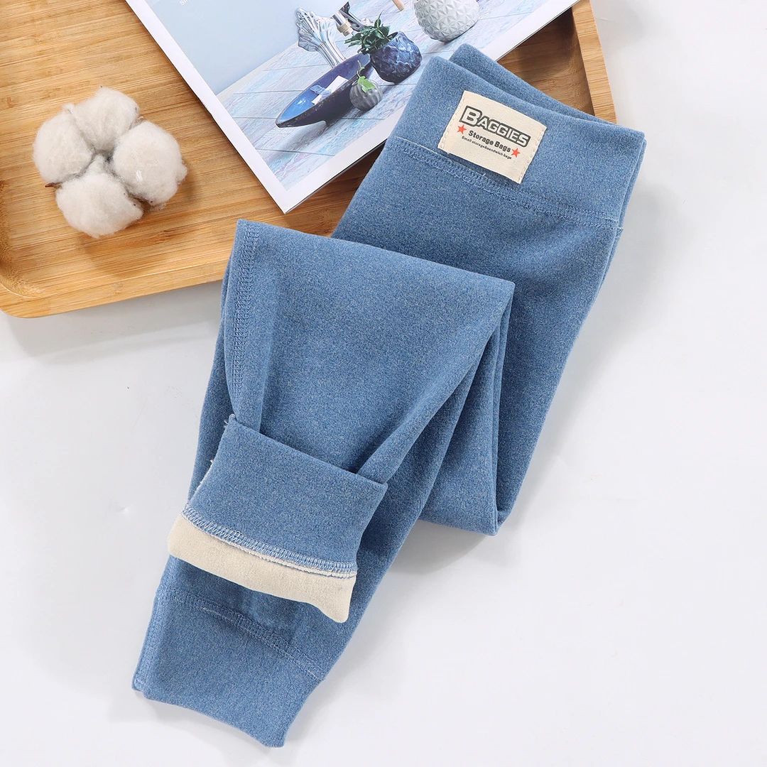 儿童无骨德绒打底裤秋裤保暖单件裤子长裤子中大童男童绒裤秋冬季