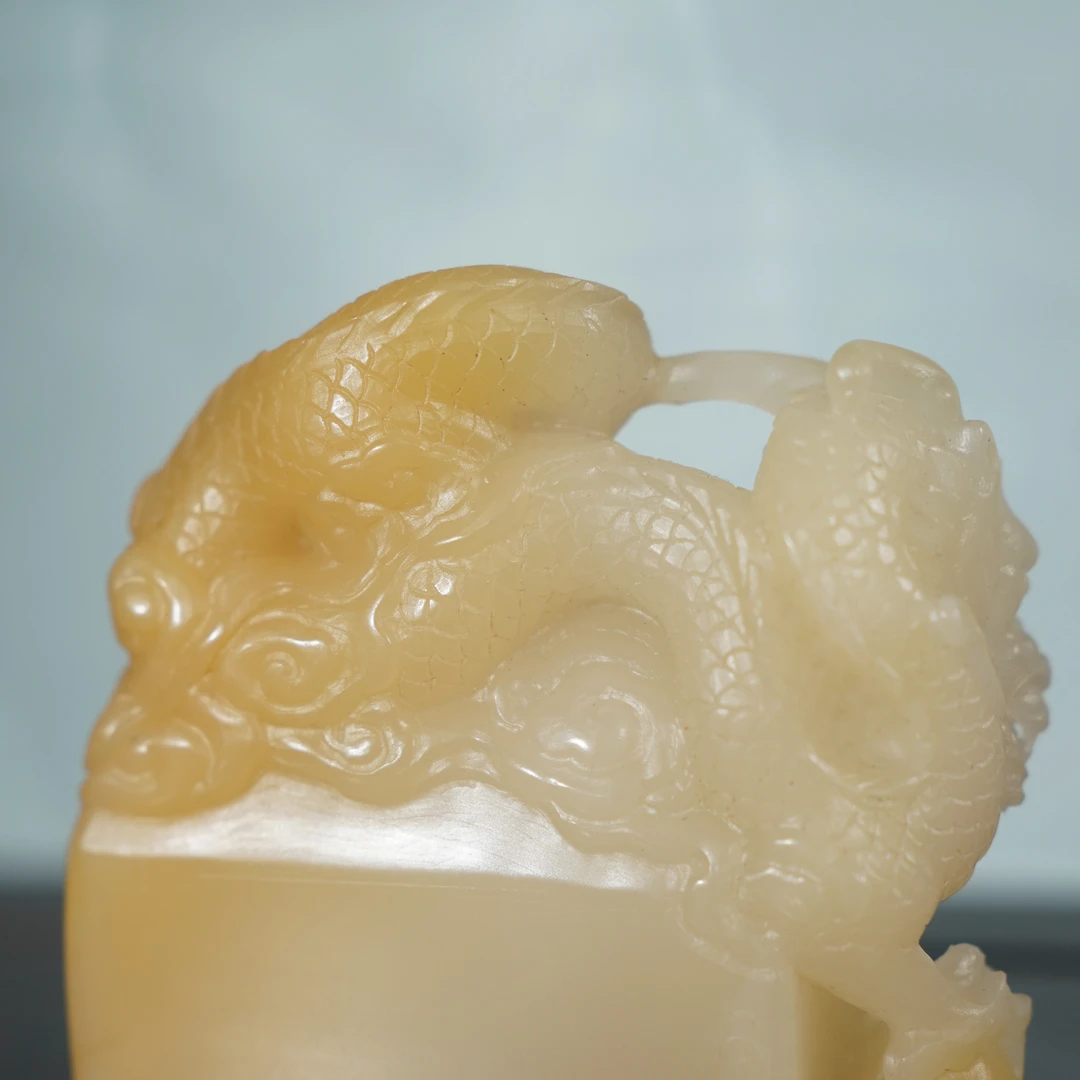 寿山石 文洋 双龙纽印石章料