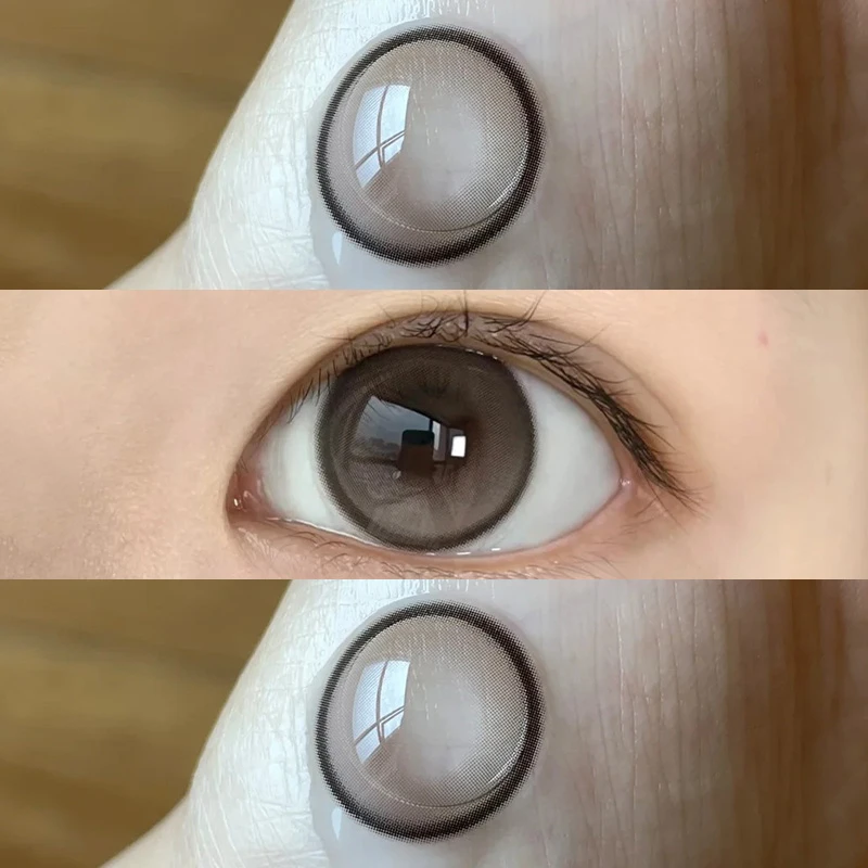 眸可半年抛蜜桃可可美瞳2片装纯欲大小直径新款彩色隐形眼镜度数