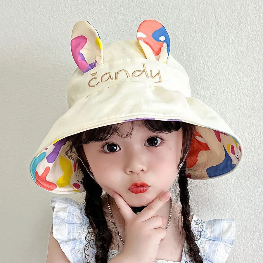 儿童防晒遮阳帽夏季女童户外太阳帽紫外线宝宝空顶帽子女孩帽檐