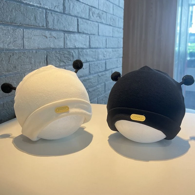 新生婴儿春秋季初生胎帽男女宝宝可爱超萌秋冬婴幼儿卤门帽子