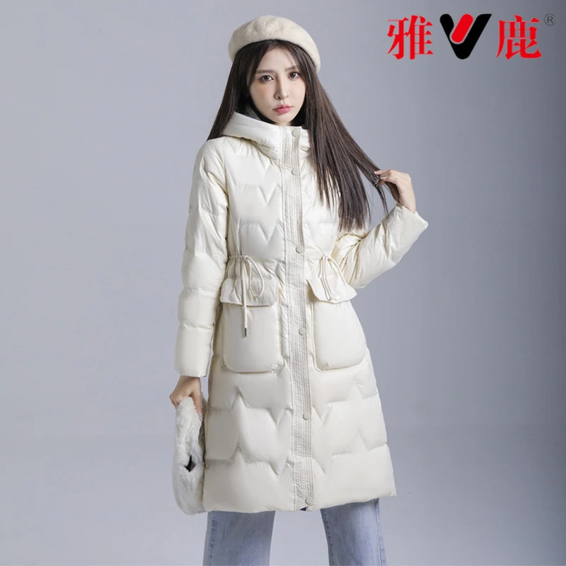 女士正品羽绒服女中长款收腰显瘦百搭外套新款时尚外套