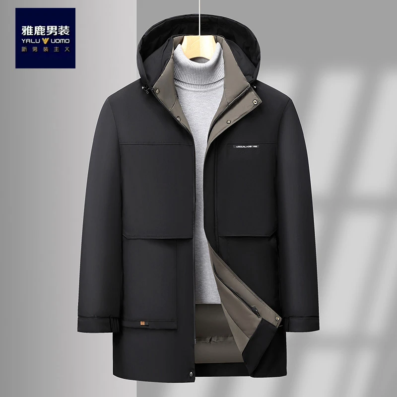 雅鹿男装冬季加棉男士棉衣外套棉服棉袄带帽常规宽松百搭保暖外套