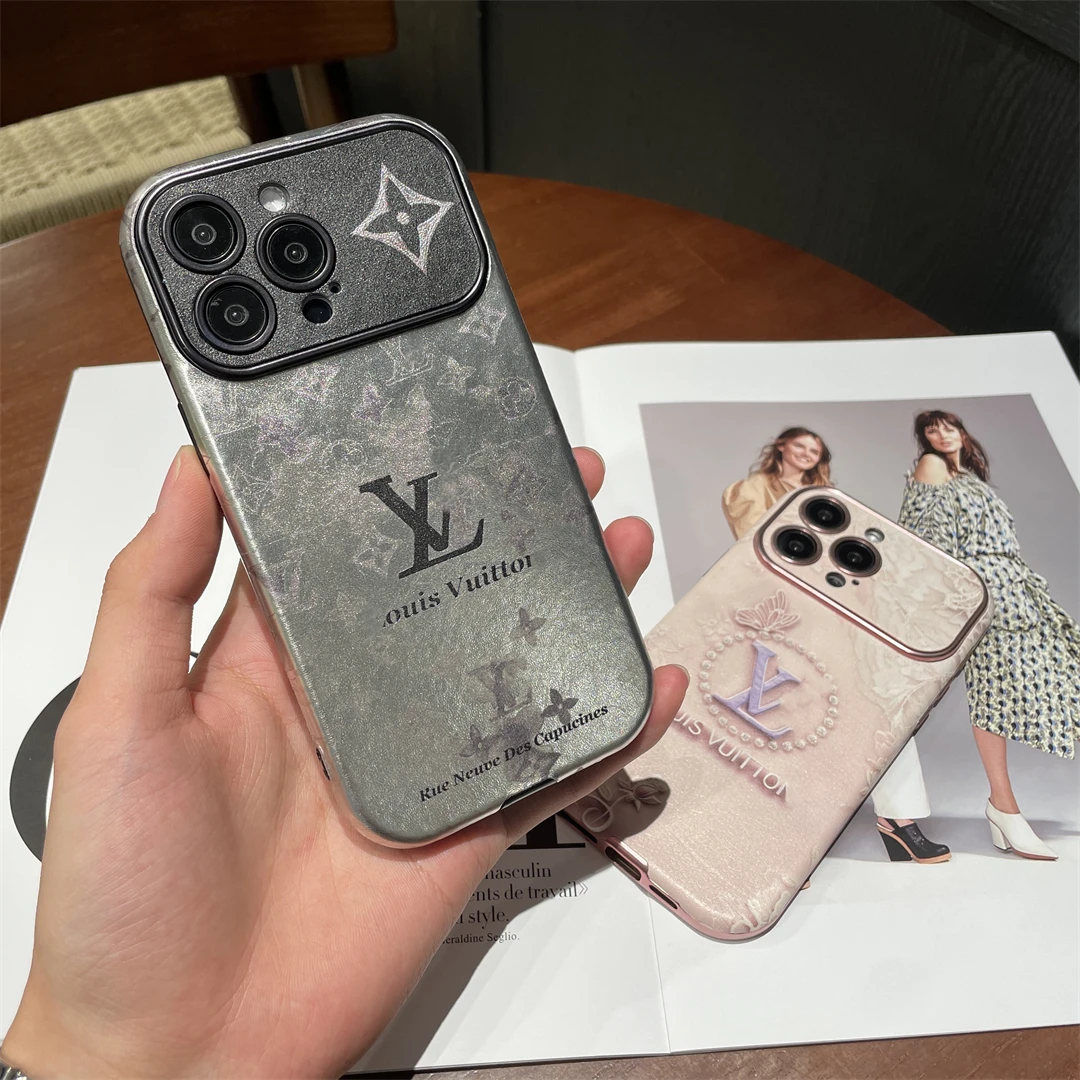 大视窗苹果15promax手机壳大牌iPhone14pro新款13皮质12老花防摔