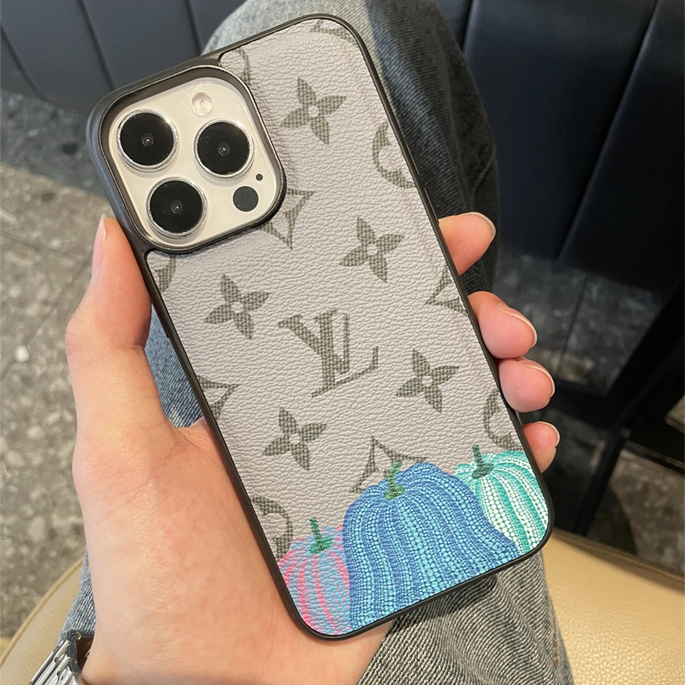 欧美复古iPhone15皮质手机壳苹果14promax13老花11防摔创意大牌12
