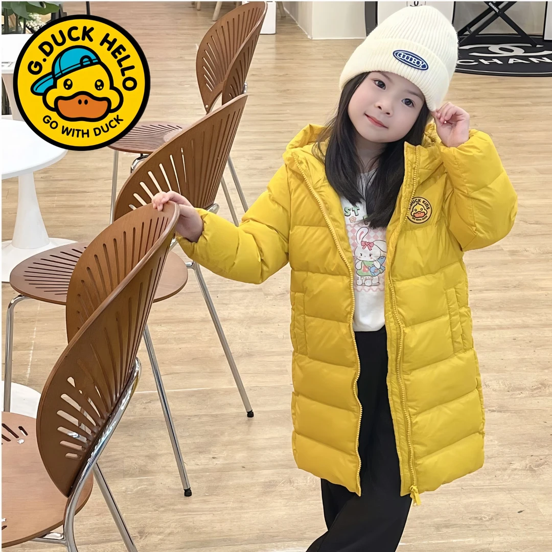 G.DUCKKIDS小童儿童中长款冬季连帽男女童宝宝厚款秋冬童装洋气