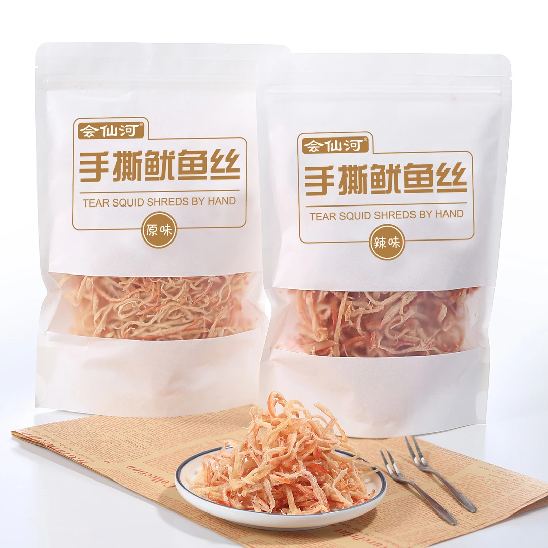 手撕鱿鱼丝开袋即食海味香辣鱿鱼条鲜香美味有嚼劲鱿鱼干山东特产
