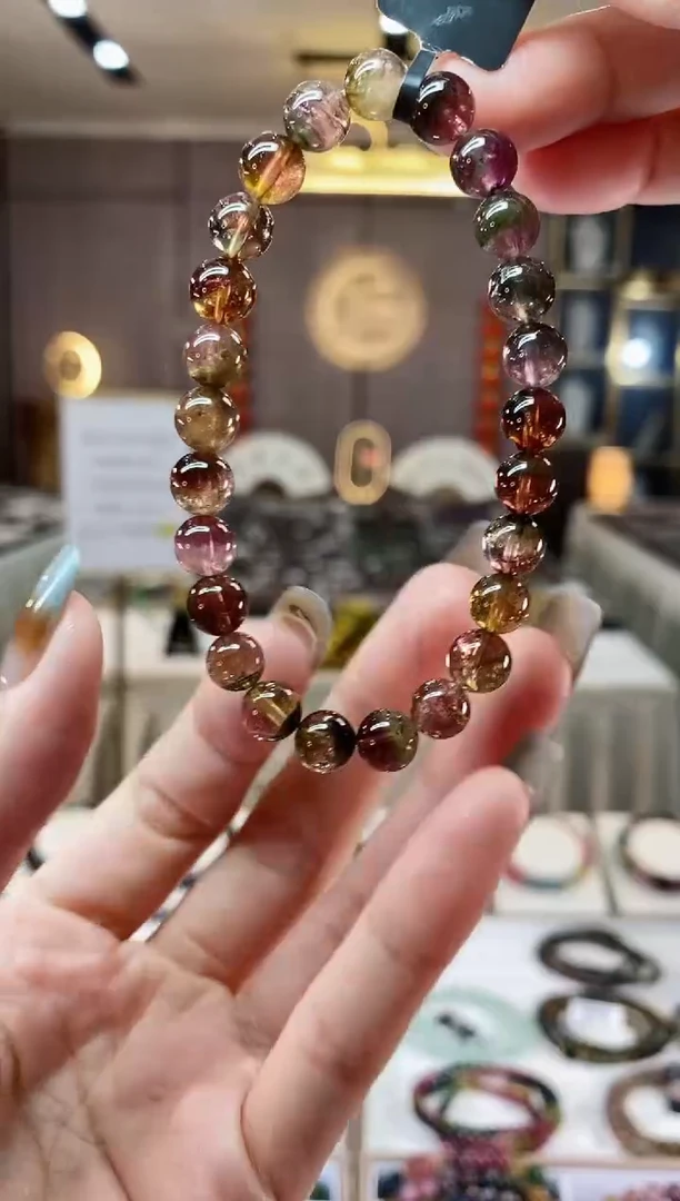 【闪购商品】碧玺西瓜单圈手串7mm+未镶嵌一物一证D