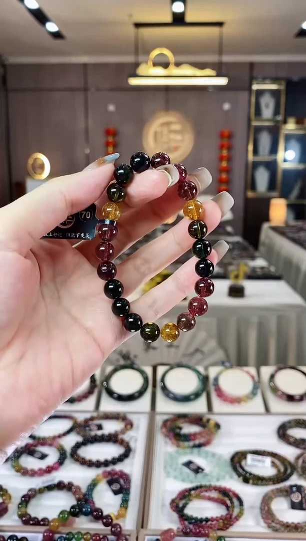 【闪购商品】碧玺单圈手串8mm+未镶嵌一物一证D多样性发货一条