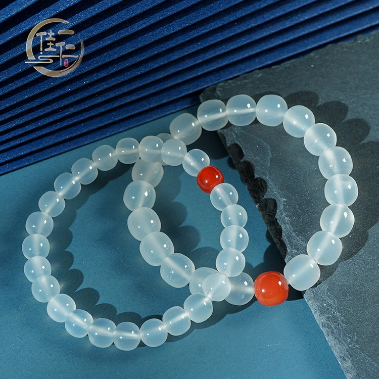 直播同价）荔枝冻天然玛瑙单圈手串链女款首饰（正品带证