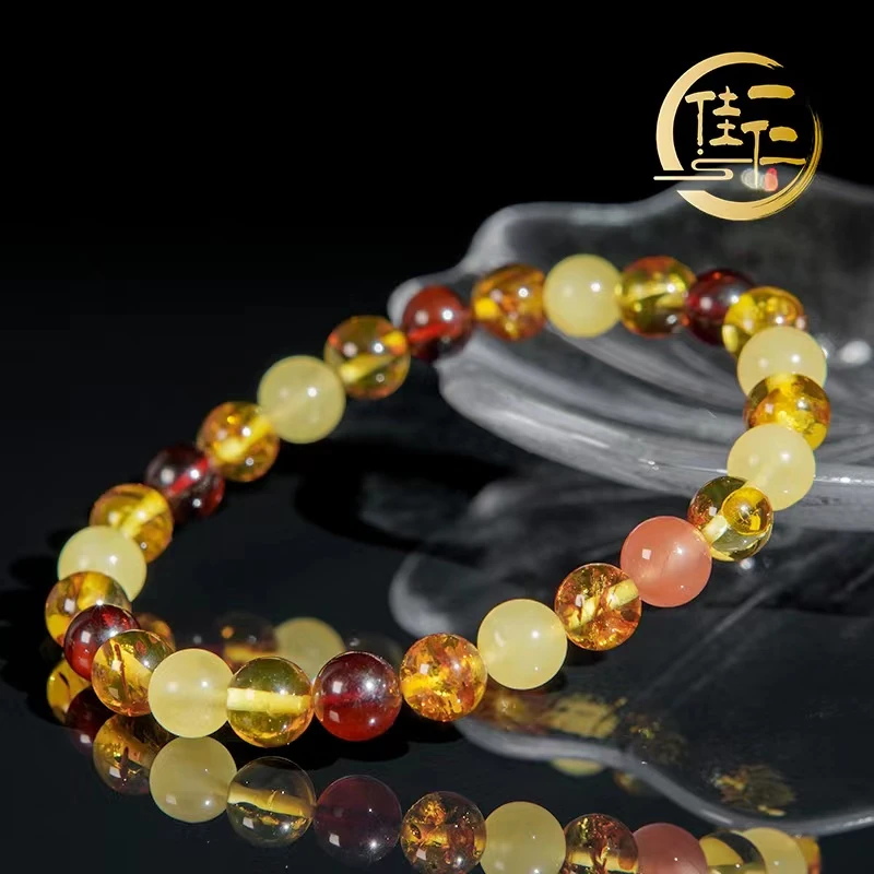 天然蜜蜡多宝单圈手工手串手链网红女款首饰正品带证女士百搭精美