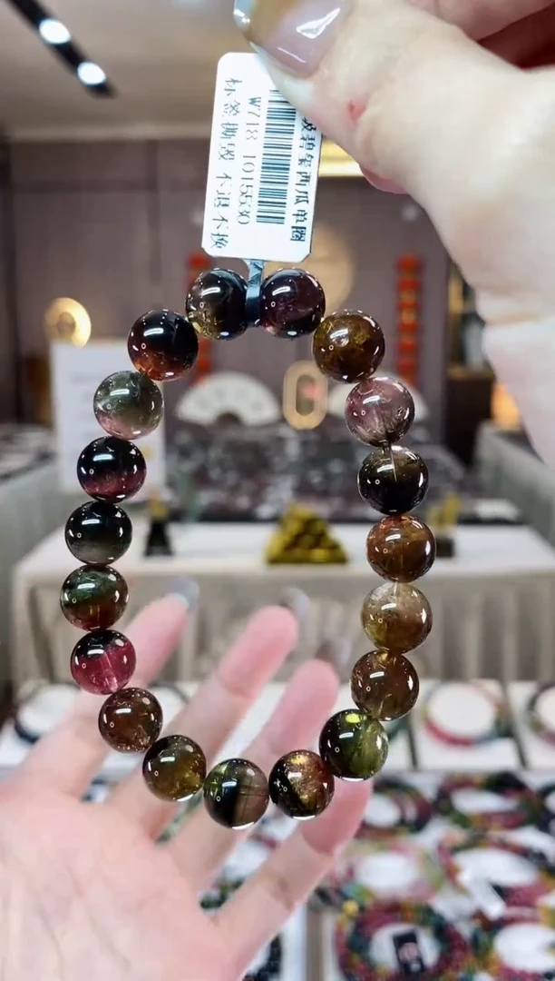 【闪购商品】碧玺西瓜单圈手串10mm+未镶嵌一物一证D