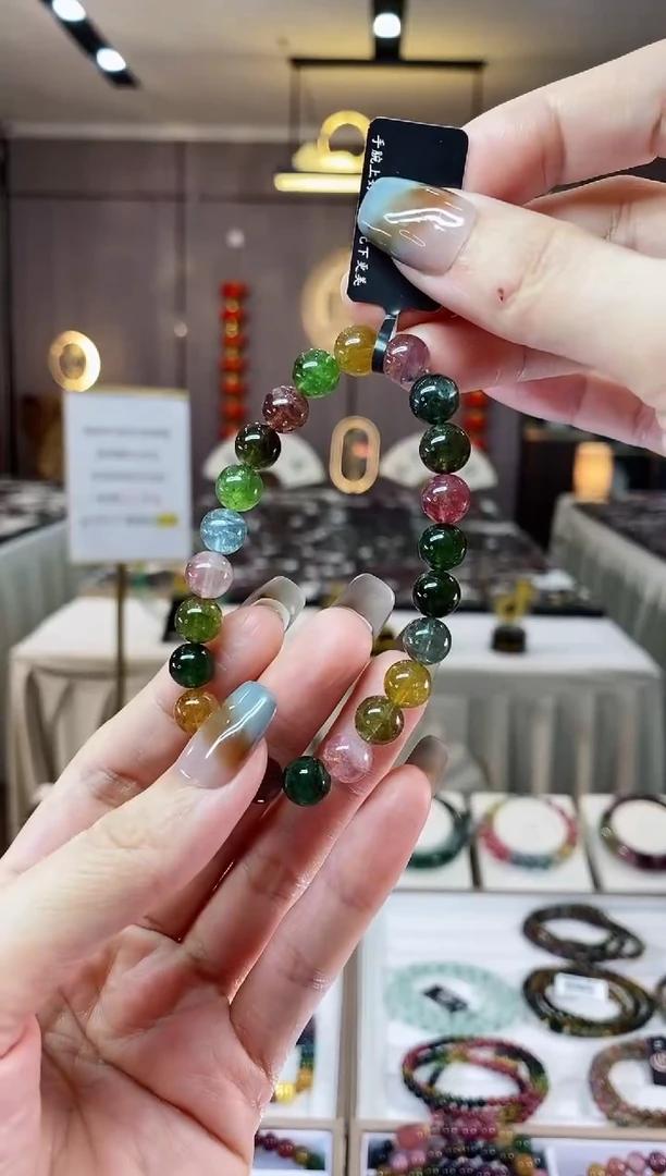 【闪购商品】碧玺单圈手串8mm+未镶嵌一物一证D