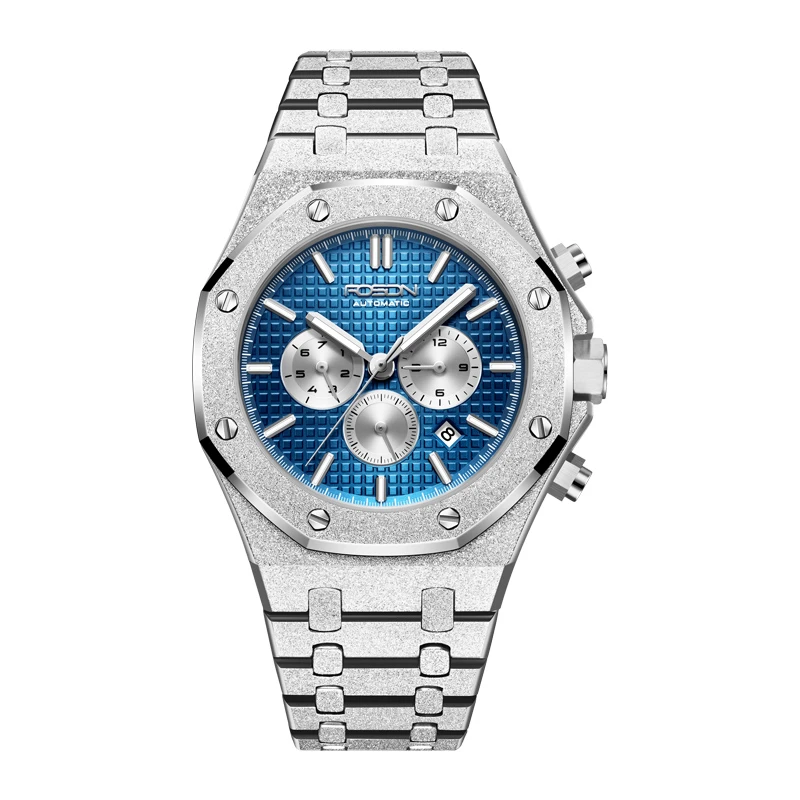 【品牌自营】霜金工艺八角星防水夜光多功能自动机械男表G2723