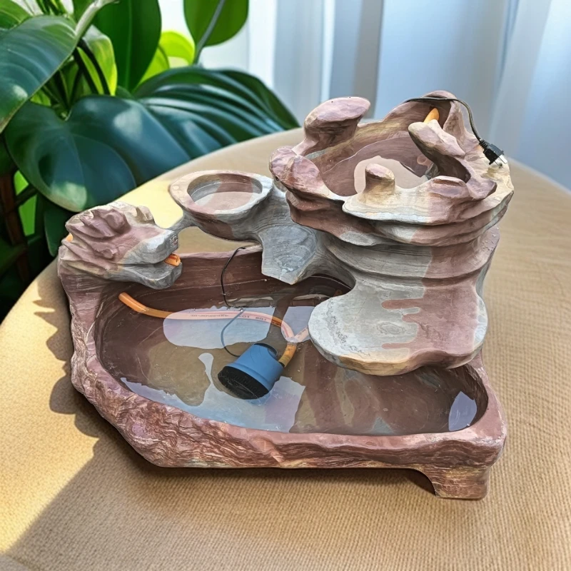 灵璧石彩石游龙戏水鱼缸