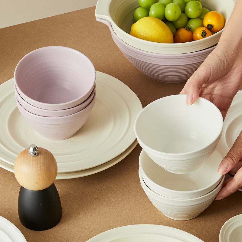 琉森4.5英寸米饭碗家用创意奶油风碗高颜值釉下彩陶瓷早餐燕麦碗