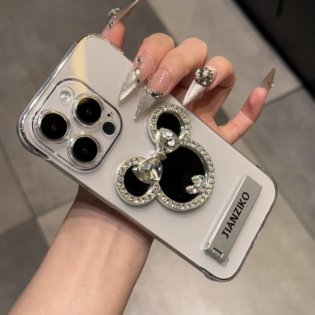 高级无边框支架镜子适用iPhone16/15手机壳14苹果华为viv小米oppo