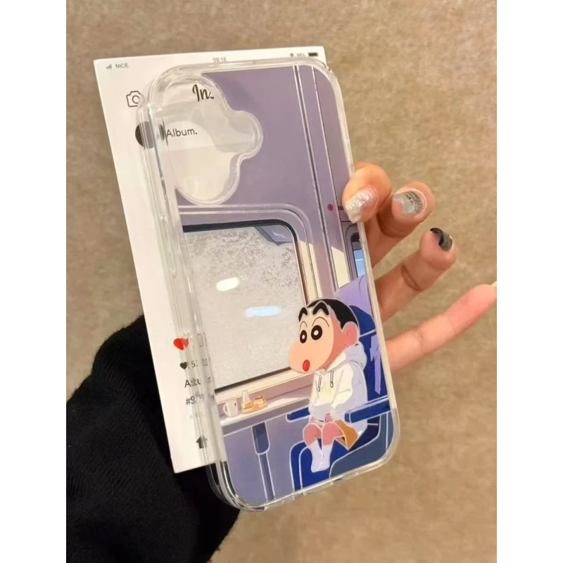 奥菲顿窗外下雪小新适用iphone16/15流沙手机壳华为viv小米oppo套