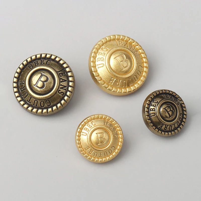 复古风金属大衣风衣钮扣百搭西装外套金色纽扣衣服毛衣扣子配件