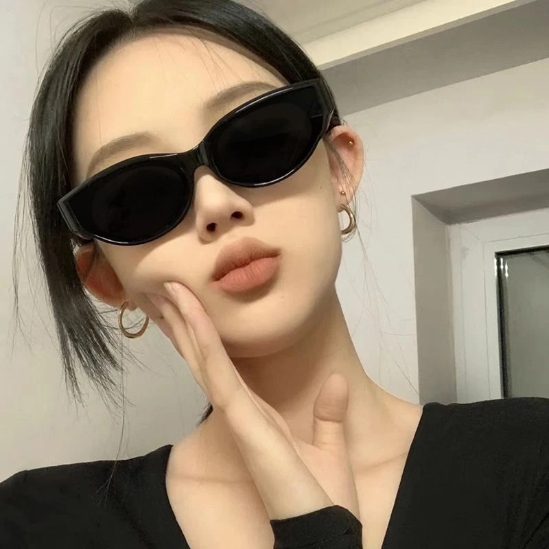 猫眼复古小框网红男款欧美Y2K辣妹眼镜偏光防晒太阳镜女潮ins街拍