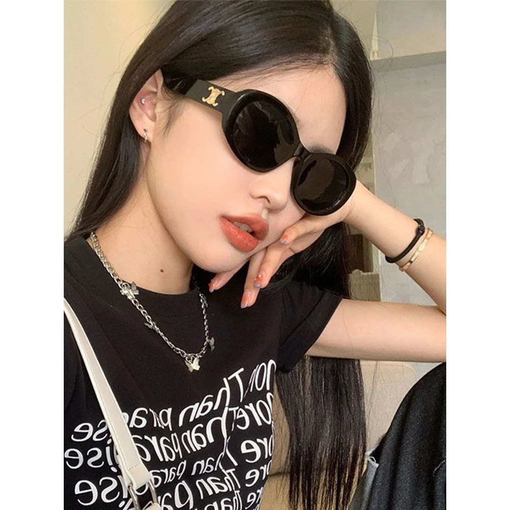 2023年新款凯旋门墨镜女高级感欧美复古辣妹猫眼椭圆偏光太阳眼镜