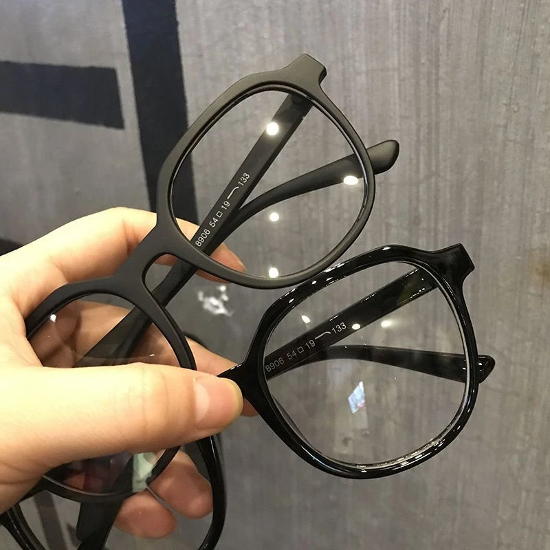 哑黑超轻近视眼镜女配有度数韩版潮小红书圆脸素颜装饰网红款框架