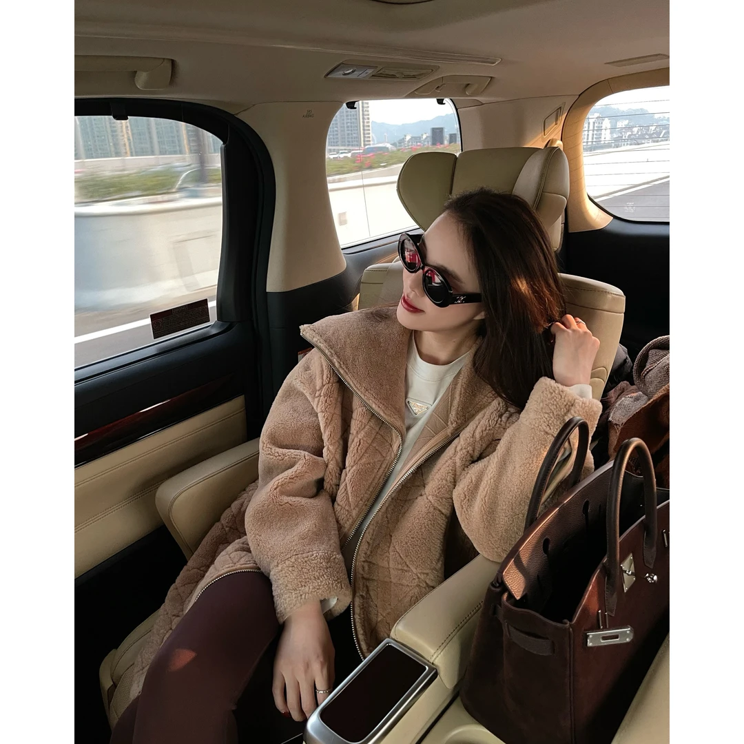 新款清仓【大白咩BWR】“保加利亚琥珀”拉贡绵羊皮绵羊毛T99122297