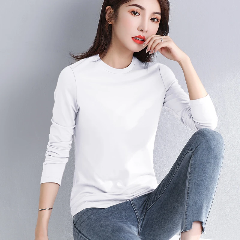 白色修身半高领打底衫女内搭春秋新款纯色百搭显瘦长袖t恤欧诺风