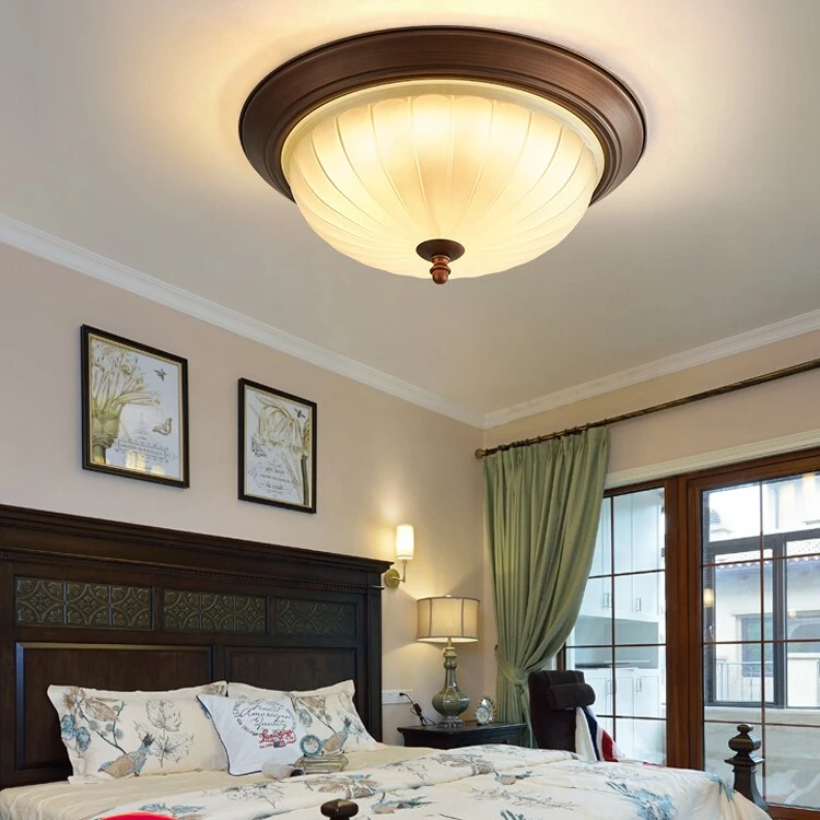 美式卧室吸顶灯阳台复古大气主卧书房灯具玄关走廊卧室吸顶灯