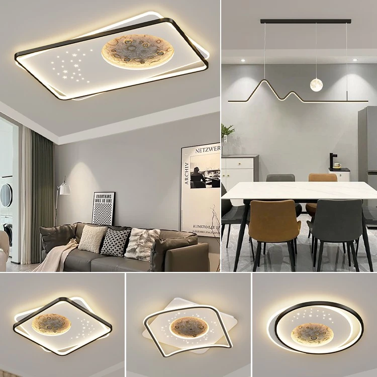 全光谱护眼创意月球星空吸顶灯简约现代客厅卧室全屋智能灯具套餐