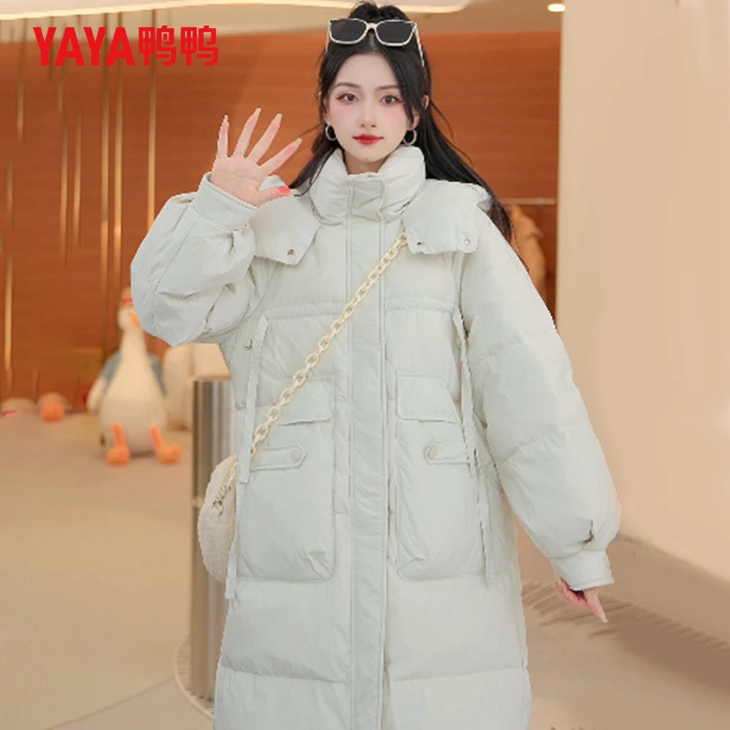 YAYA/鸭鸭长款羽绒服户外防风韩版女装保暖时尚冬季YE3B633861M