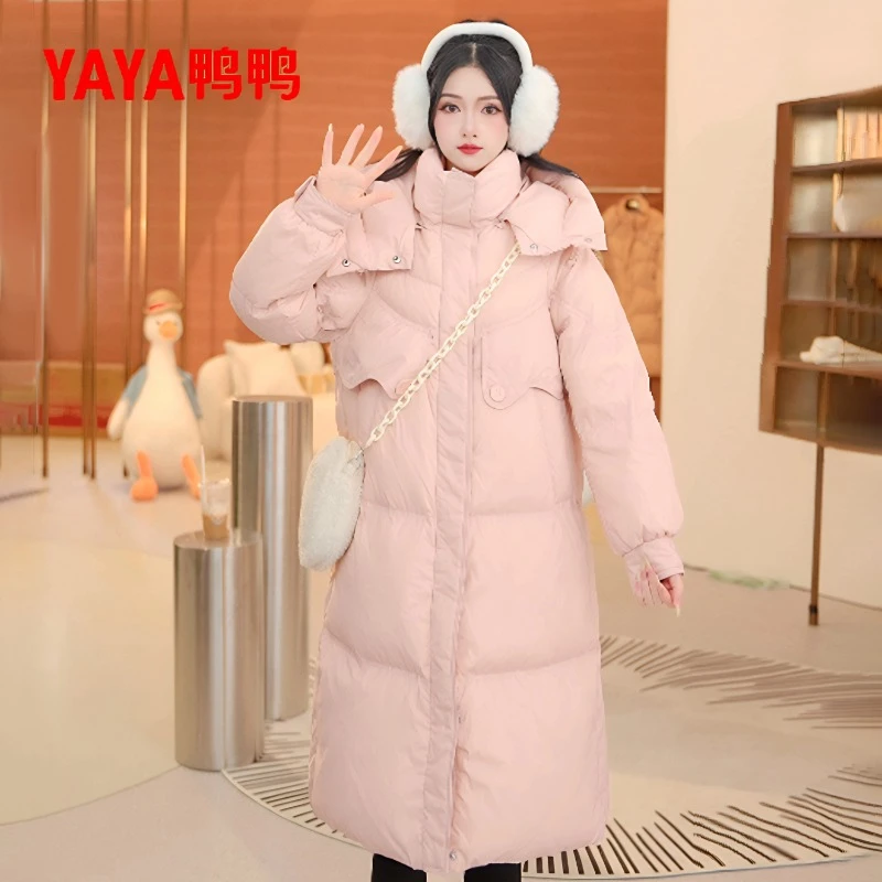 YAYA/鸭鸭长款羽绒服羽绒服时尚女士女士加厚防风YE4B600911D