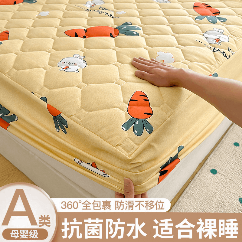 秋冬夹棉床笠单件加厚床罩席梦思床垫保护罩套全包床单非全棉纯棉