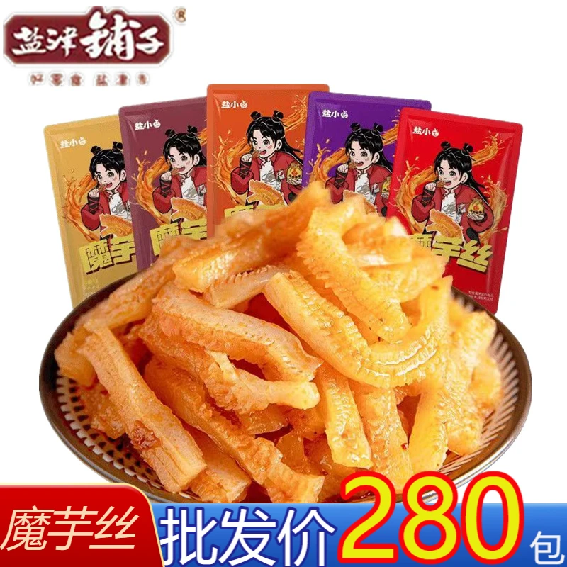 盐津铺子魔芋丝魔芋爽素毛肚网红小吃零食香辣Q弹好吃独立包解馋