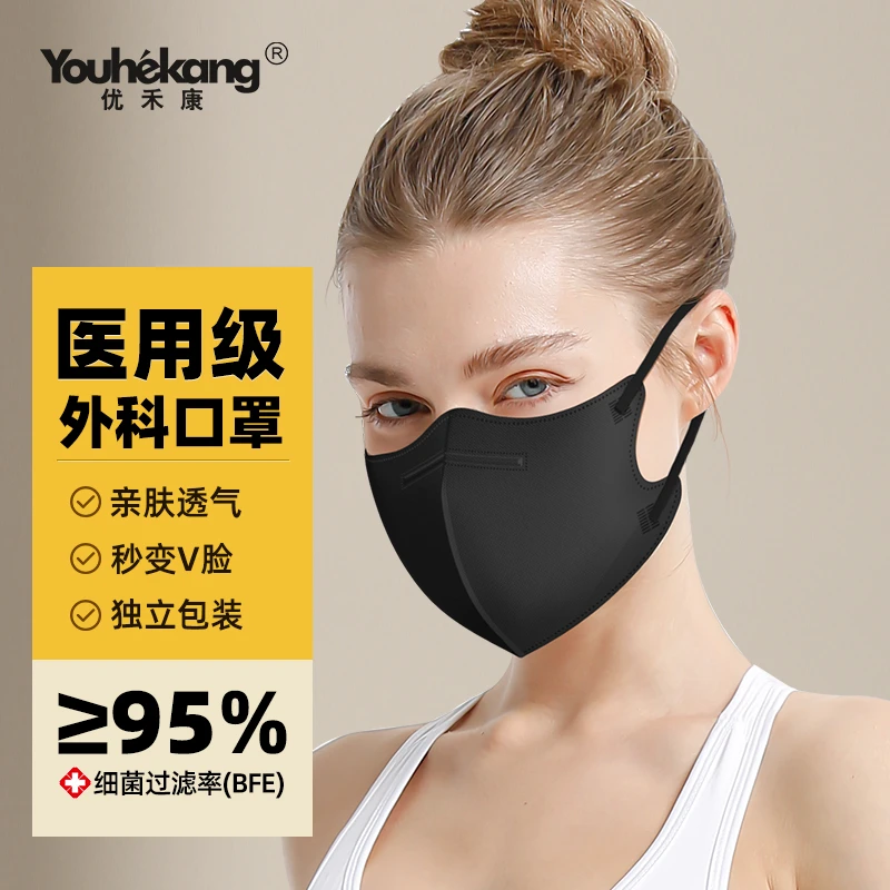 优禾康医用外科口罩3D立体薄款一次性外科医疗独立包装男女防护