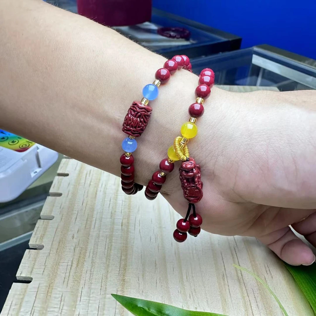 含辰砂工艺品ZS37貔貅两圈6m高货精品手串紫红色女款手链饰品