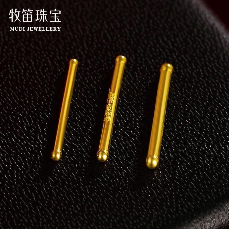 足金999耳棒男女款迷你养耳棍黄金耳钉圆头养耳洞24k金耳饰骨钉