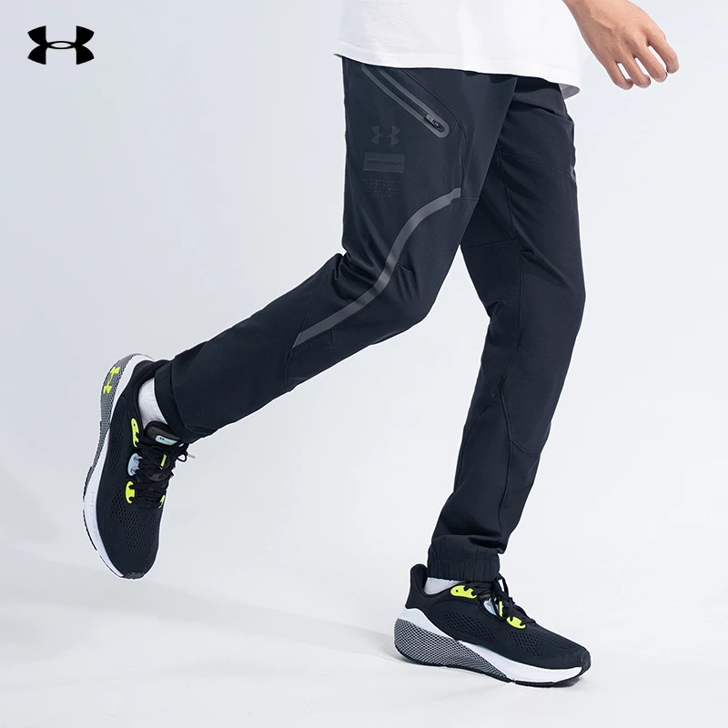 安德玛Unstoppable男款运动训练速干防泼水美式篮球运动束脚长裤