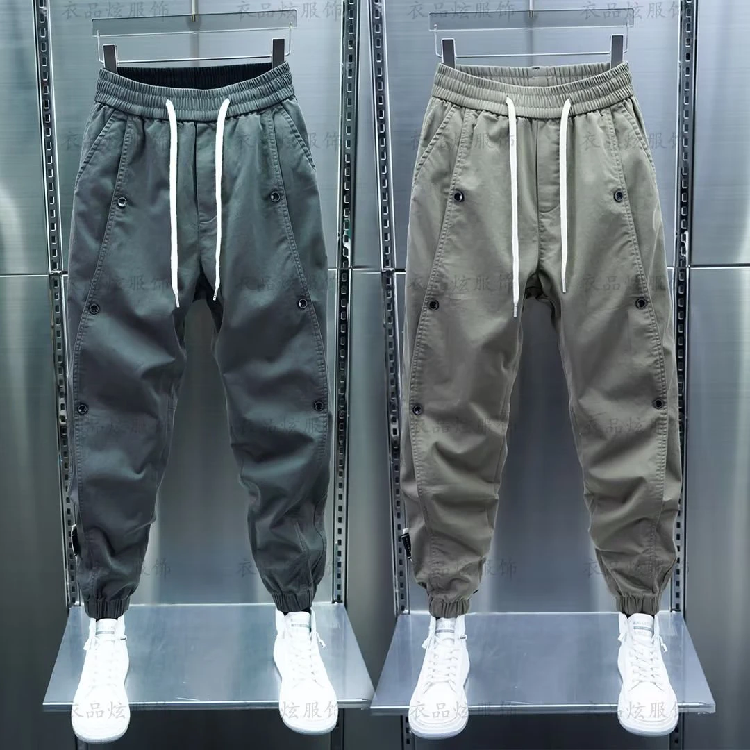 夏季爆款男士休闲裤潮牌痞帅男显瘦哈伦小脚裤宽松束脚大码工装裤