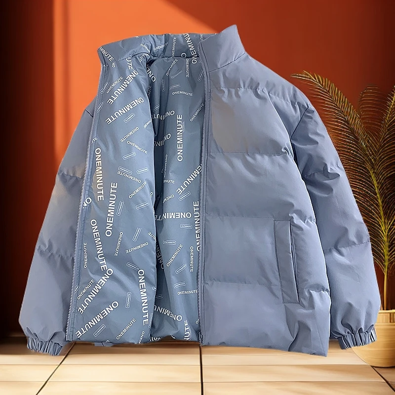 双面穿情侣款男士潮流冬季立领时尚休闲男保暖韩版短款耐磨棉衣服