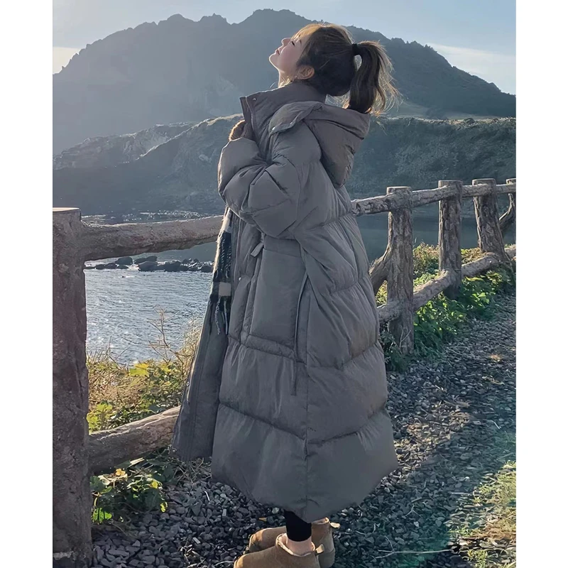 加厚保暖过膝长款棉服女2025冬季新款韩版大被子好看棉衣外套