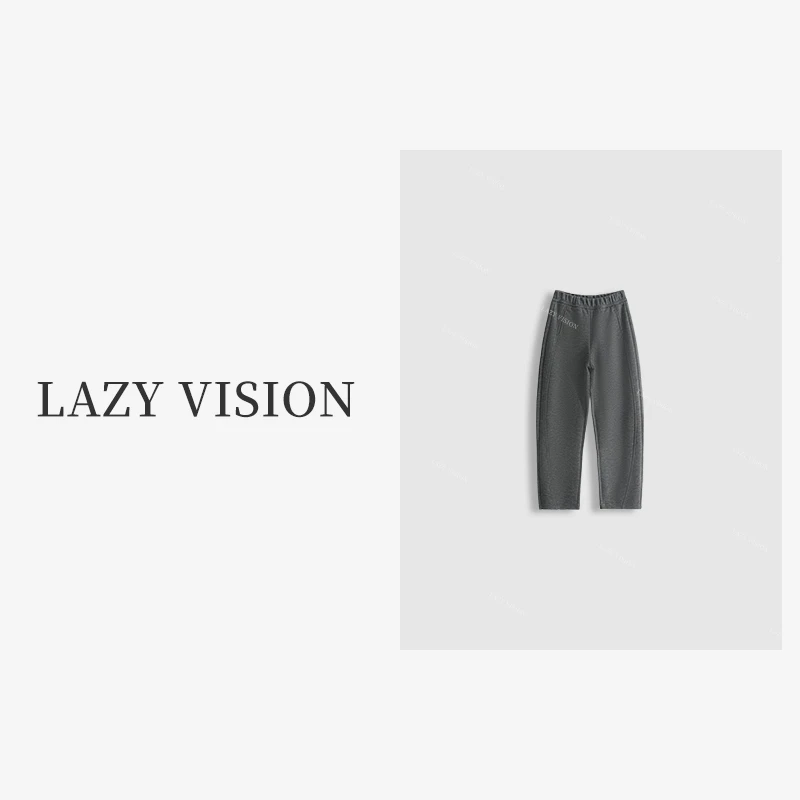 【LAZYVISION】秋冬新款慵懒风弯刀裤宽松阔腿裤休闲裤女ZMD-11799