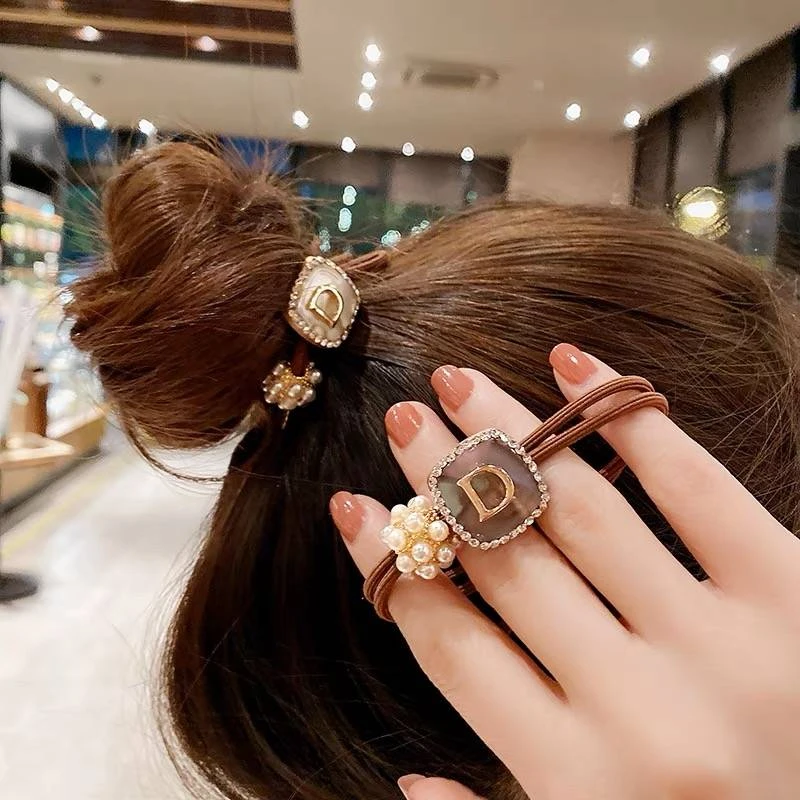合金合成锆石发饰 气质头饰简约ins高档时尚可爱百搭精致森系发圈