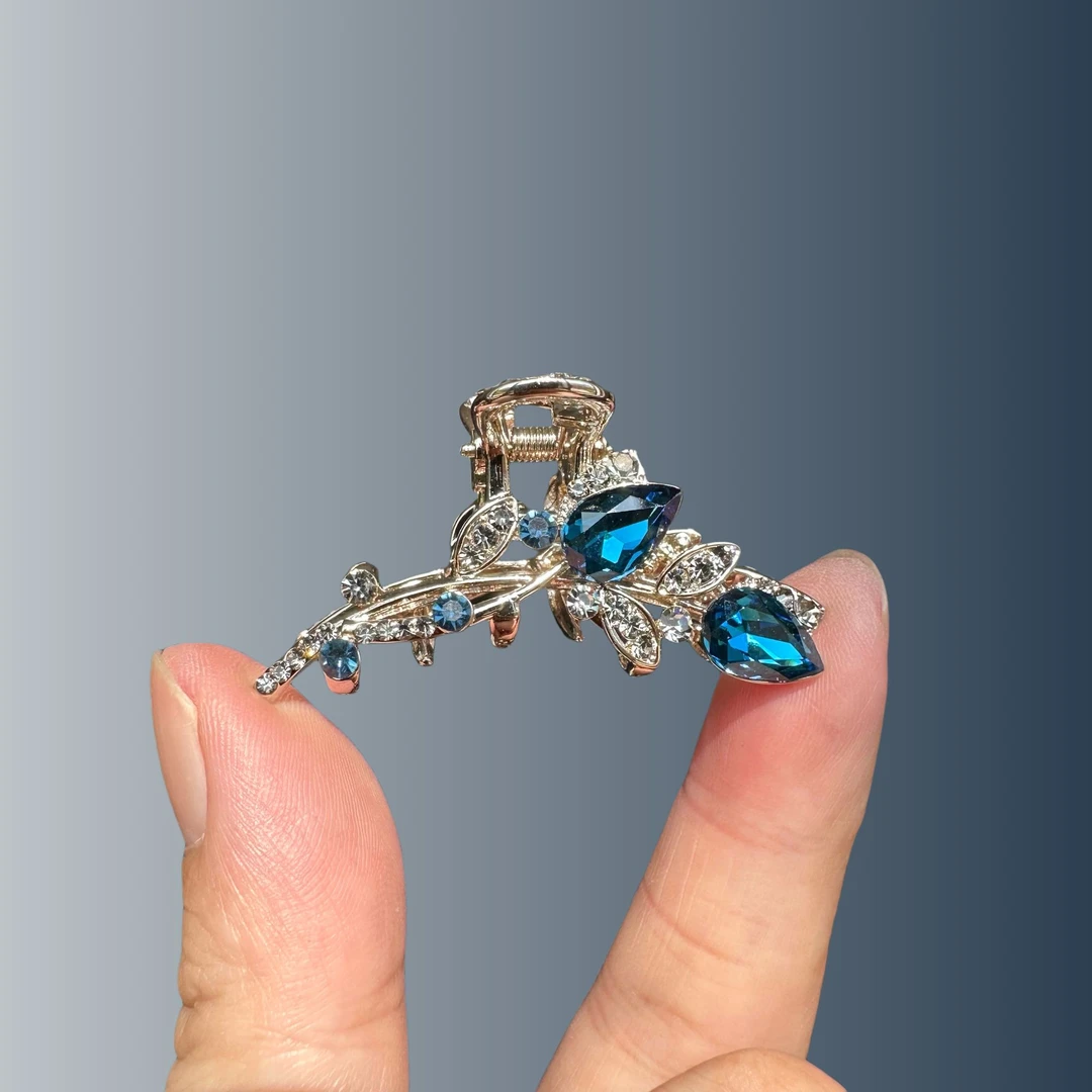 发夹气质网红蓝色发卡成人ins精致优雅气质网红蓝色发卡成人ins