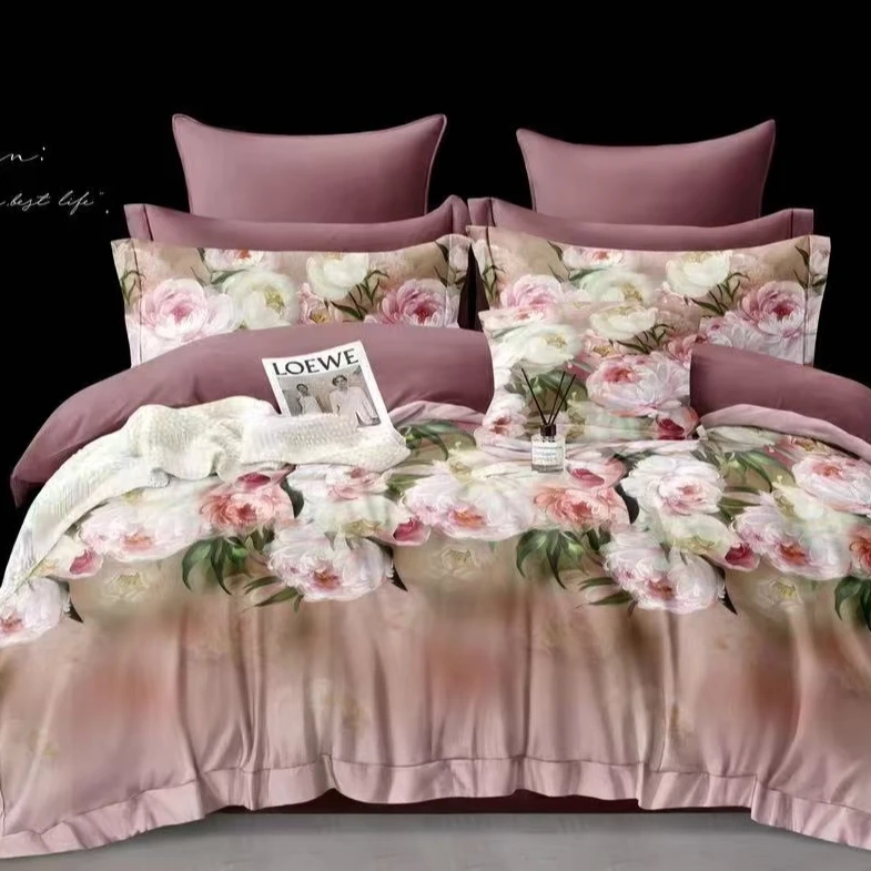 线下新品！！法国 VIVALACE 维瓦&莱斯 亲肤数码印花四件套礼盒装H